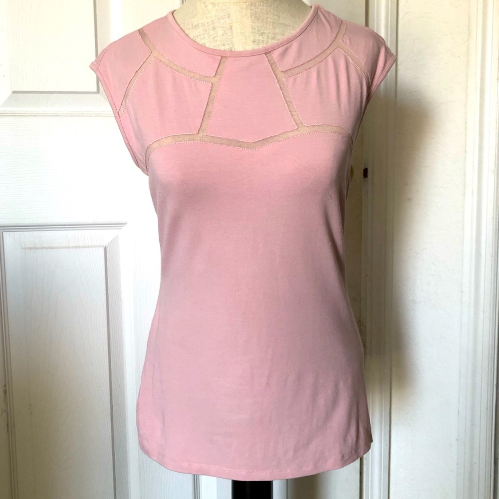 Cache Pink Cut Out Top